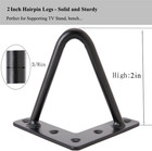 2 Inch Hairpin Legs 3 8  Dia 2 Rods  Black Furniture Table Feet 4pcs