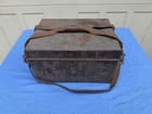 Vintage Us Military Metal Field Kit Leather Straps Removable Compartments W  Key