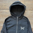Y2k 2000 s Womens Xs Black Tapout Spandex Workout Gym Grunge Emo 1 2 Zip Hoodie