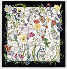 Gucci Silk Scarf Flora Infinity Print White With Black Border Wrap