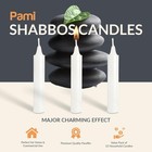 Pami Traditional Shabbat Candle Sticks  12-pack  - Unscented Taper White 