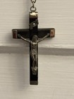 Vintage Rosary Beads With Crucifix Large Oval Beads Hangs 30   