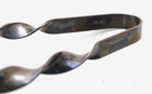 Vintage Sterling Mini Tongs Tarnished   Toned   Free Shipping Cb1gtmt