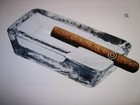 Heavy Glass Cigar Ashtray Large Outdoor Ash Tray For Patio Or Desk