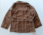 Vintage Antique Wwii Boys Kids Us Military Brown Uniform Coat W  Buttons   Patch