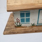 Antique Wooden Folk Art House Shaped Sewing Box Handmade Primitive Americana