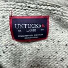 Untuckit Sweater Mens Large Grey 3 Button Lambswool Blend Cabincore Gorp Comfort