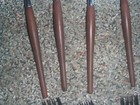 Mid Century Danish Modern Assorted Flatware Faux Wood Handles 25 Pieces