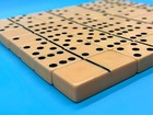 Vintage Crisloid Thick       Butterscotch Dominoes In Red   Black Case W  Rule Book