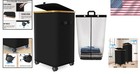 Laundry Hamper With Wheels 20 Gal Black Foldable Clothes Basket With Lid