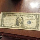 1935e  1 Silver Certificate Banknote Blue Seal Serial E14765383h Circulated Erro