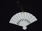 Ceramic White Fan Shape Christmas Ornament