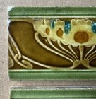  England - 2 Antique Art Nouveau Majolica Border Tiles C1900
