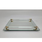 Vintage Art Deco 8 X 11 Vanity Tray Mirror Lucite Rods Beauty Makeup Perfume