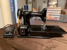 Singer 221 Featherweight Sewing Machine With Case Am179666 - Tested And Working