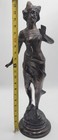 Antique Bronze Art Nouveau Female nymph Statue-stunning-light Patina- 21 5  H