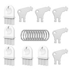 10pcs Paper Towel Dispenser Key W 10 Key Rings For San Jamar Waffle Key Replace
