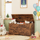 Storage Bench  39 4    Retro Wooden Storage Chest With U-shaped Cut-out Pull  Safe