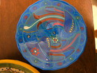 Set 3 Vintage Mexican Folk Art Pottery Bowls Tlaxcala Tlaquepaque Hand Painted