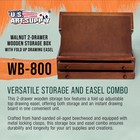 Us Art Supply 2-drawer Adjustable Wooden Storage Box With Fold Up Drawing Easel