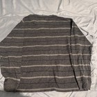Pierre Cardin Mens L Brown Striped V-neck 100  Cotton Ribbed Knit Sweater