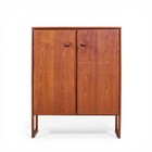 Jens Risom Mid Century Walnut Sled Leg Armoire Cabinet