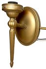 Vintage Pair Of Gold French Style Torch Wall Sconces Light Fixtures 9   