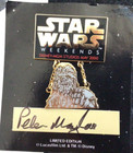 Disney Pin Mgm  Star Wars Weekend 2000 Chewbacca Peter Mayhew Actor Signed