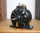 Antique Colonial Pancake Early Electric Utility Motor Brass Blade Fan Rare Vtg