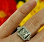 Art Deco Antique 3 20 Ct White Diamond Vintage Wedding Ring 925 Sterling Silver