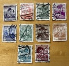 Austria Postage Stamp Lot 10 Different Regional Costumes 1-30 Groschen 1934-1948