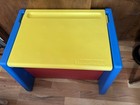 Vtg 1990 Fisher-price Toy Box And Play Desk Combination Primary Colors Storage