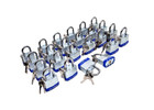 24pc Laminated Steel Padlock 1-1 2 In  40mm Keyed Alike 48 Keys
