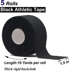 Athletic Tape 5 Pack Black Sports Tape Black cotton -5 Rolls 