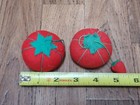 2 Vintage Tomato Strawberry Pin Cushions Sewing Crafts Taiwan