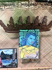 New 3    Easter Island Moai Style Canoe And Or Towel Holder Tiki Bar Decor Oceanic