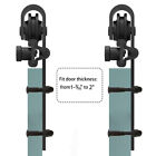 5ft-14ft Sliding Barn Door Hardware Closet Track Kit For Single Door Black