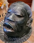 Antique African Helmet Mask Lipiko Ceremonial Makonde Tanzania Carved Wood 1940s