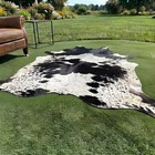 Genuine Black And White Brazilian Cowhide Area Rug Western Home Decor 6x5 Ft
