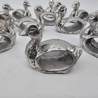 Lot Of 11 Pewter Ducks Napkin Rings Waterfowl Bird 2 5 Inch Vintage