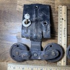 4 Antique Cast Iron Barn Door Rollers Hangers Matching Set Vintage Farmhouse
