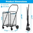 Open Box Folding Shopping Cart W  360   Rolling Swivel Wheels  - 200 Lbs Capacity