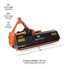 Titan Attachments 3 Point 72  Flail Mower With 16  Hydraulic Side Shift