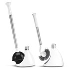 Simplehuman Toilet Plunger   Brush Set With Magnetic Caddy - White Steel