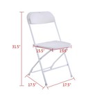 10 Pack Commercial White Plastic Portable Folding Chairs Stackable Picnic Party