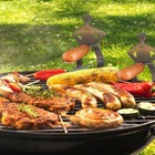 Bbq Stainless Steel Rack Roster Funny Guys Hot Dog Sausage Stand Holder Grill