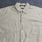 Vintage Y2k Nautica Shirt Men   s L Beige Gray Check Preppy Golf Coastal Classic