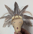 Native American  lumbee  Gourd Mask With Feathers By D r  Nance  9 