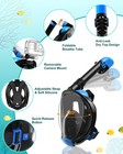 Snorkel Set Full Face Mask Adjustable Swim Fins Panoramic View Dry Top Qstz