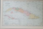 1899 Engraved Map Cuba  West Indies Rand Mcnally From Antique Book
